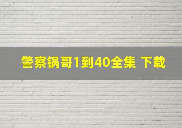 警察锅哥1到40全集 下载